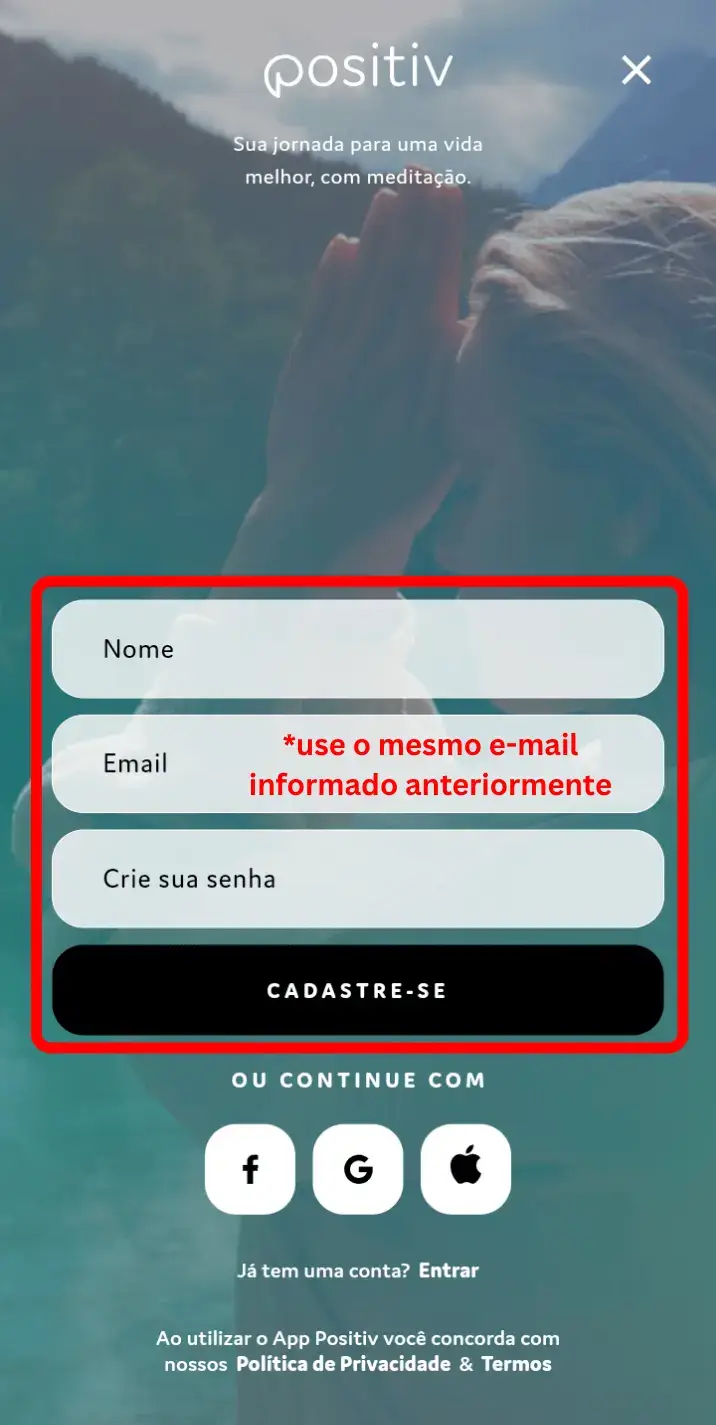 Passo a passo do Caminho A — Cadastre-se na abertura - passo 2